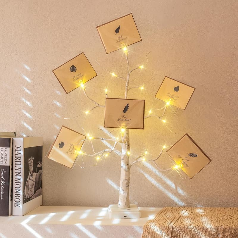 LED Lighted Money Tree Centerpiece with Clips & Cards