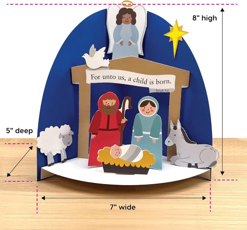 Christmas Nativity Craft Kit for Kids – 10 Tabletop Displays