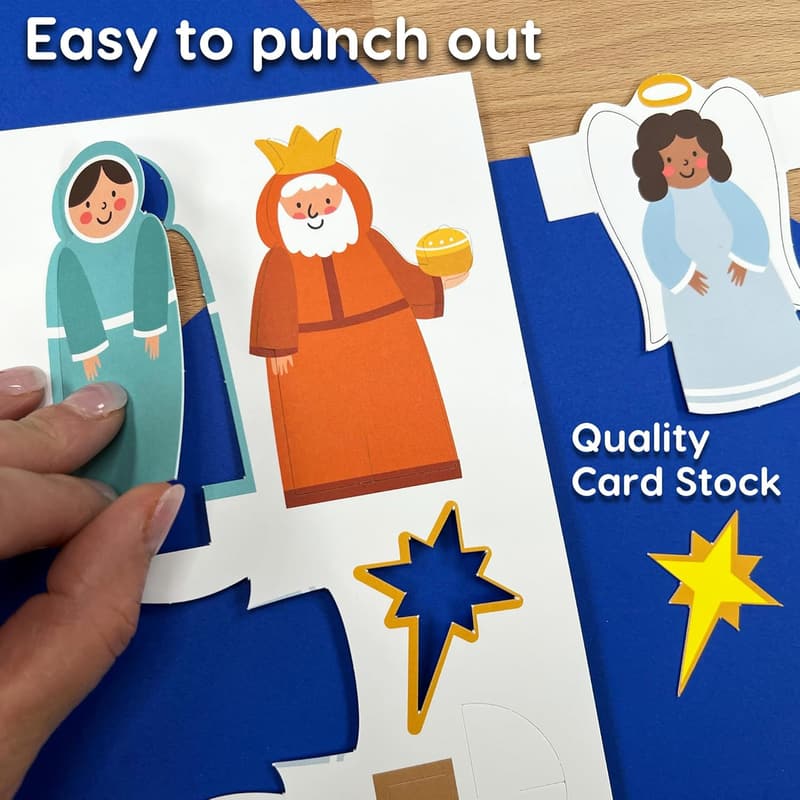 Christmas Nativity Craft Kit for Kids – 10 Tabletop Displays