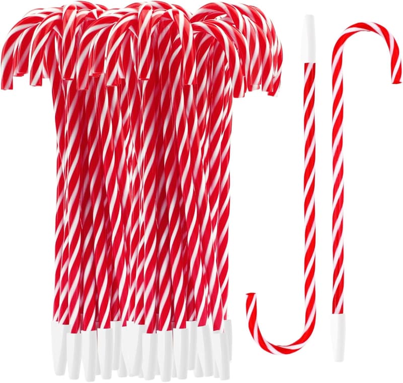 Christmas Candy Cane Pens - 48 Pack, Red & White Stripes