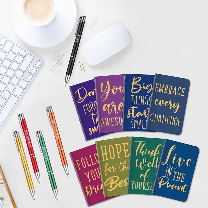 Motivational Quote Pen and Notebook Gift Set for Adults