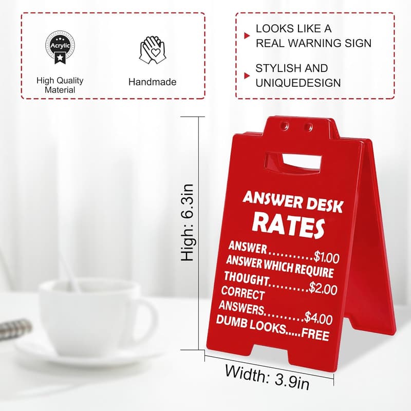 Funny Desk Sign for Work – Cool Office Gift for Coworkers and Bosses