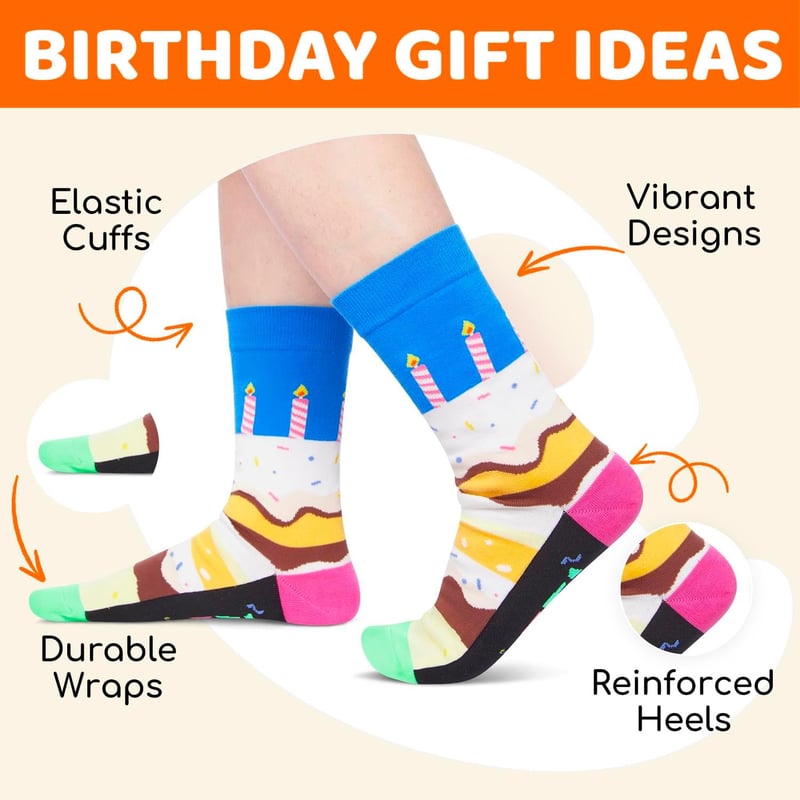 Birthday Socks for Teen Boys and Girls Ages 13-19