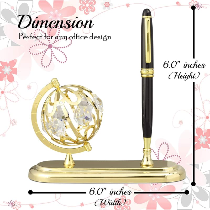 Mother's Day Executive Desk Set with Gold-Plated Globe & Pen