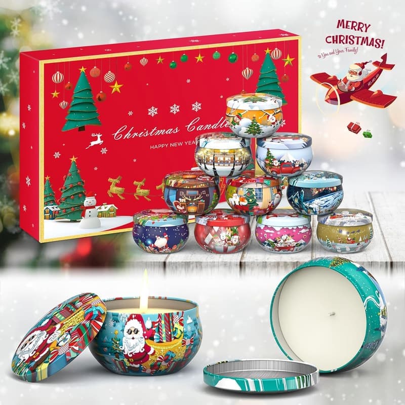 Scented Candles Set for Women – 12 Portable Aromatherapy Tins