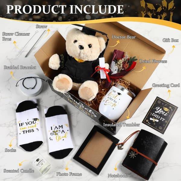 2025 Graduation Gift Set for Her: Tumbler, Frame, Candle, Bracelet