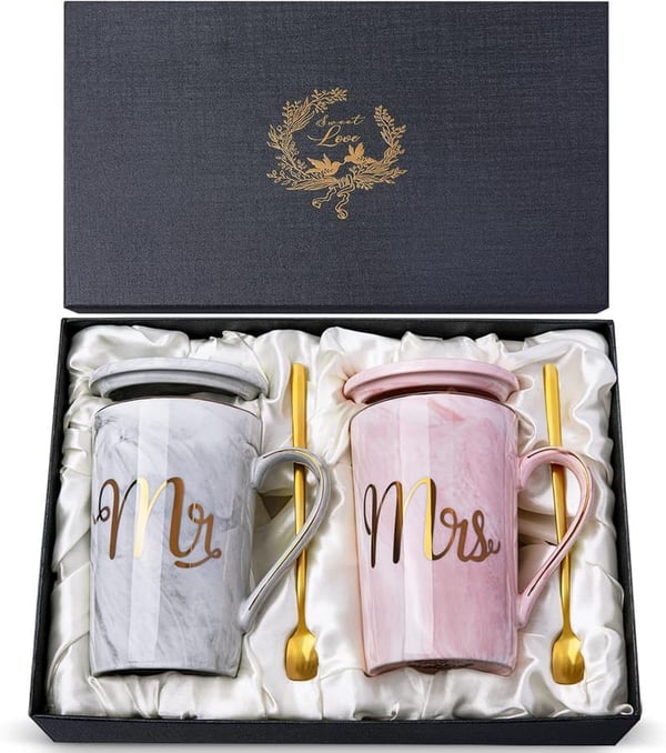 2025 Anniversary | Luxury Mr & Mrs Ceramic Mug Set