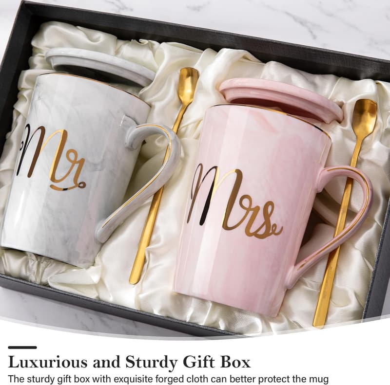 2025 Anniversary | Luxury Mr & Mrs Ceramic Mug Set