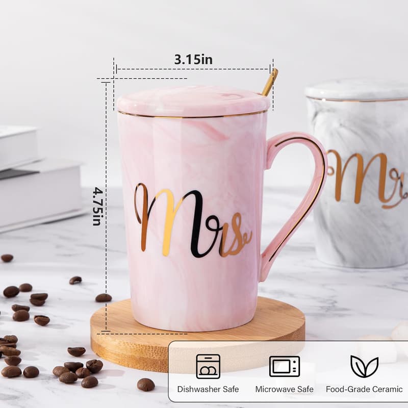 2025 Anniversary | Luxury Mr & Mrs Ceramic Mug Set