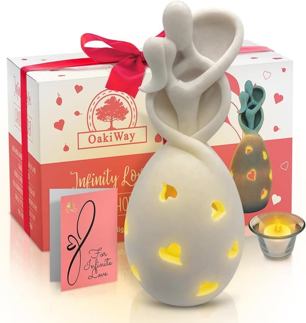Infinity Love Candle Holder with Flickering LED Candle for Couples