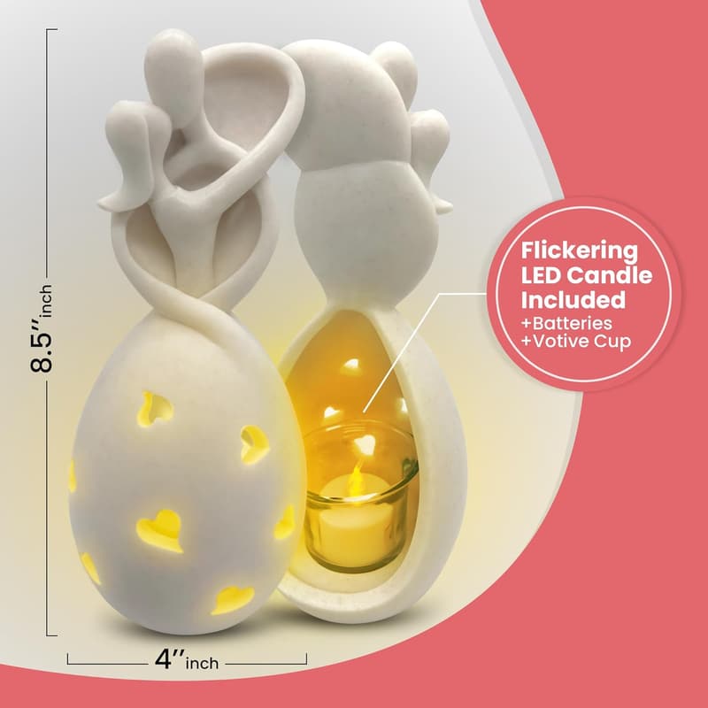 Infinity Love Candle Holder with Flickering LED Candle for Couples