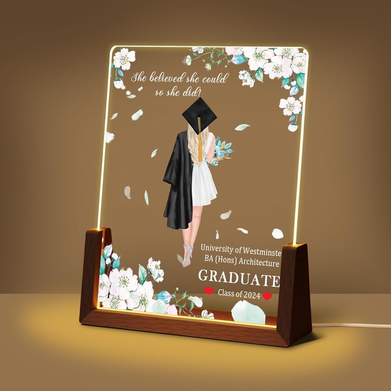 Class of 2025 Personalized Acrylic Graduation Plaque Night Light