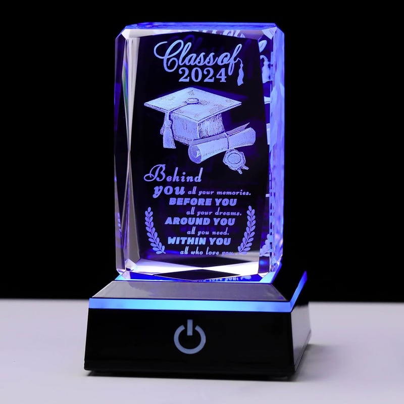 2024 Graduation Gift: 3D Laser Engraved Class of 2024 Trophy