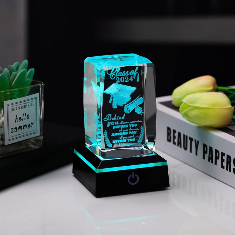 2024 Graduation Gift: 3D Laser Engraved Class of 2024 Trophy