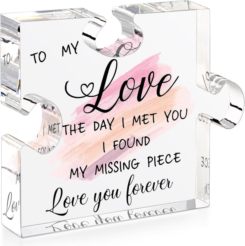 Anniversary Love Puzzle Piece Plaque - Romantic Gift for Couples