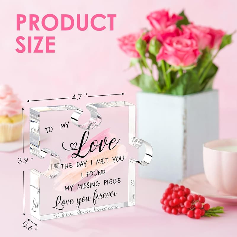 Anniversary Love Puzzle Piece Plaque - Romantic Gift for Couples