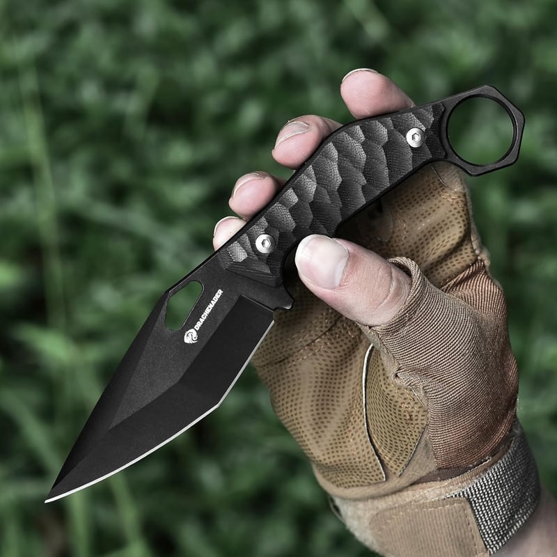 Tactical Fixed Blade Survival Knife with Kydex Sheath for Men