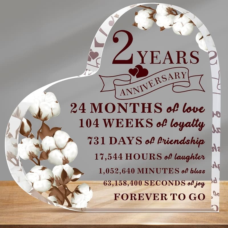 2nd Anniversary Cotton Flower Print Decor Gift for Couples