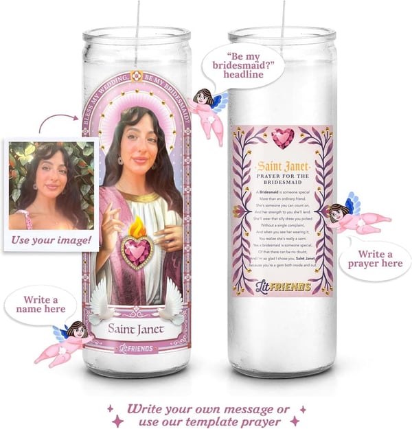 Bridesmaid Proposal Prayer Candle | Personalized 8