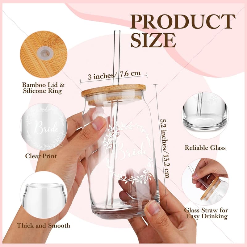 Bridal Shower Gifts Set: 8-Piece Pink Bridal Accessories