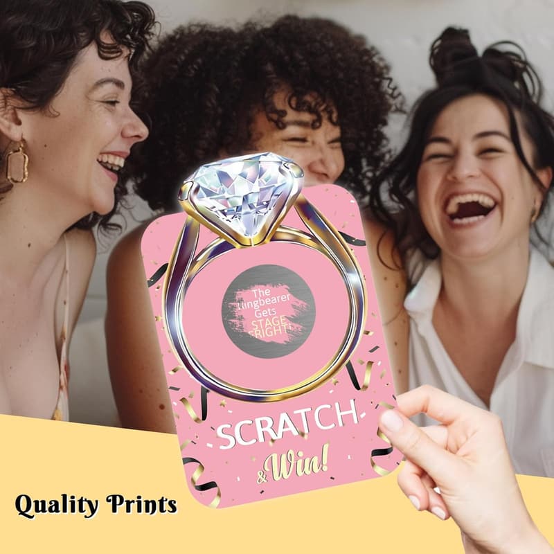Bridal Shower Scratch Off Game - 50 Pink Cards Set