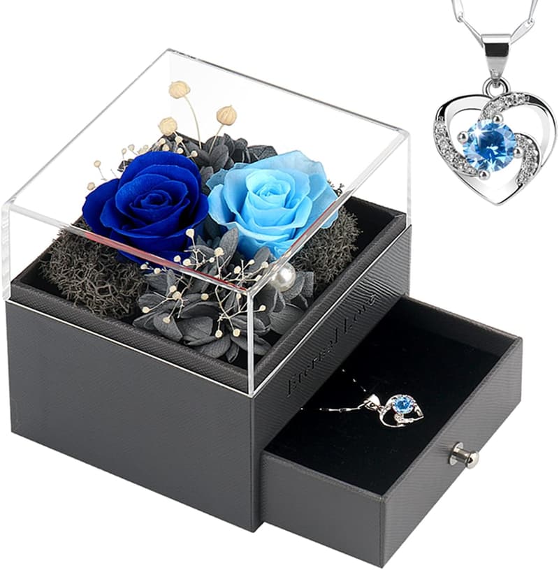 Birthday Gifts Preserved Rose Jewelry Box for Women