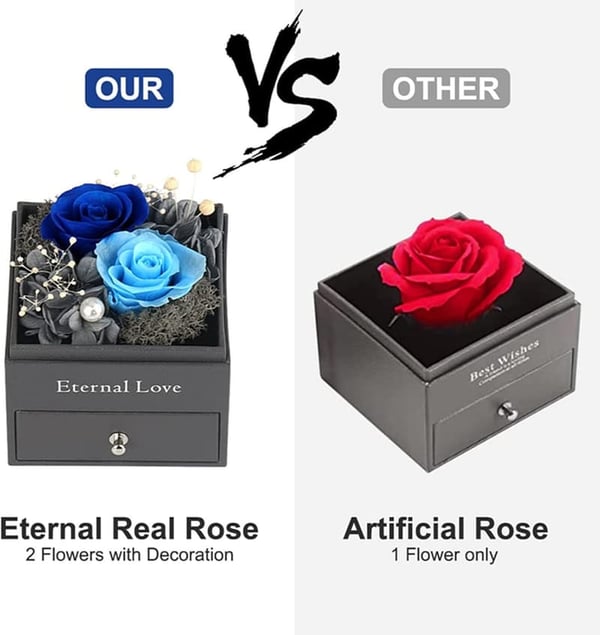 Birthday Gifts Preserved Rose Jewelry Box for Women