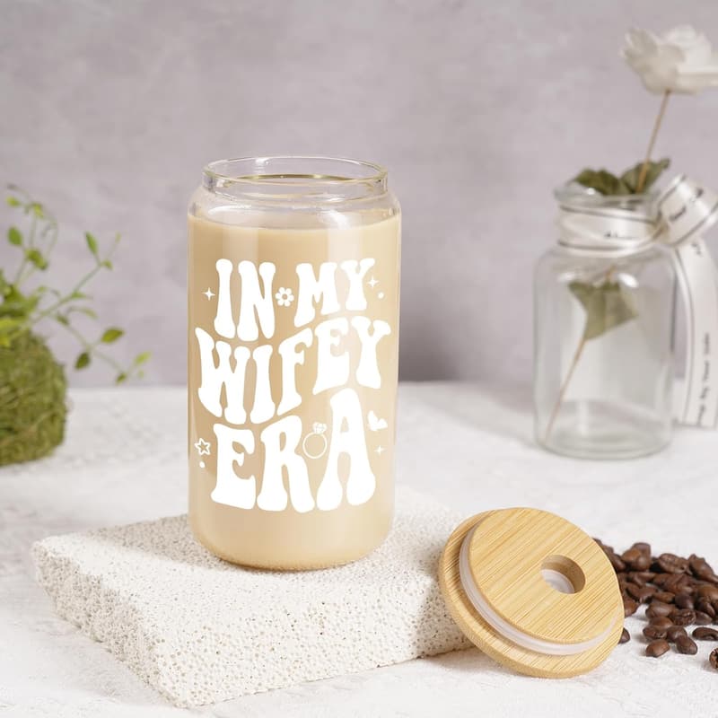Wedding Gift: 16 oz Fairy's Gift Wifey Era Cup with Lid & Straw