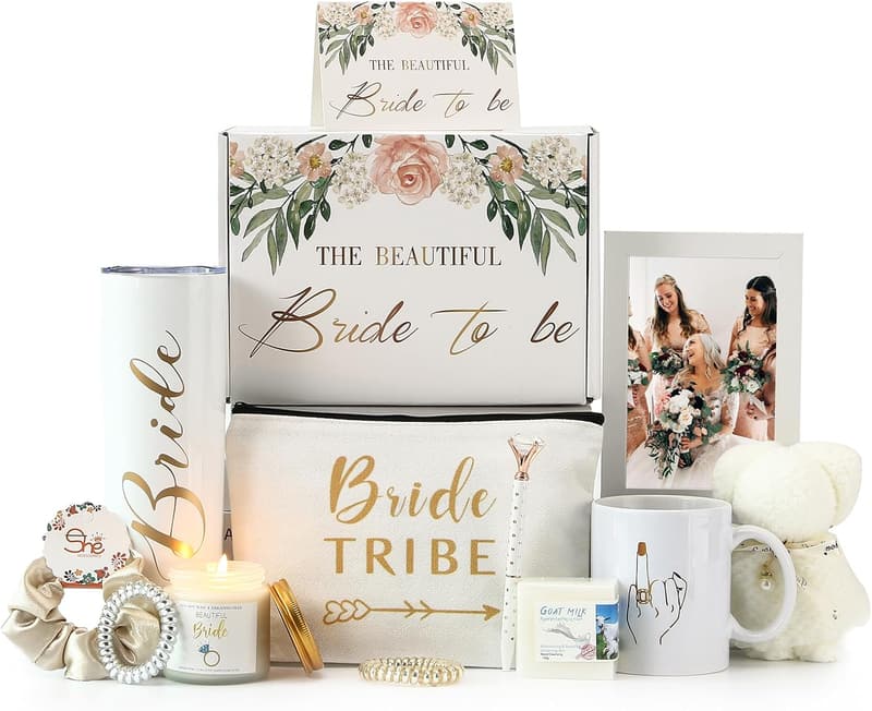 Bridal Shower Gift Box - Stainless Steel & Ceramic Cups