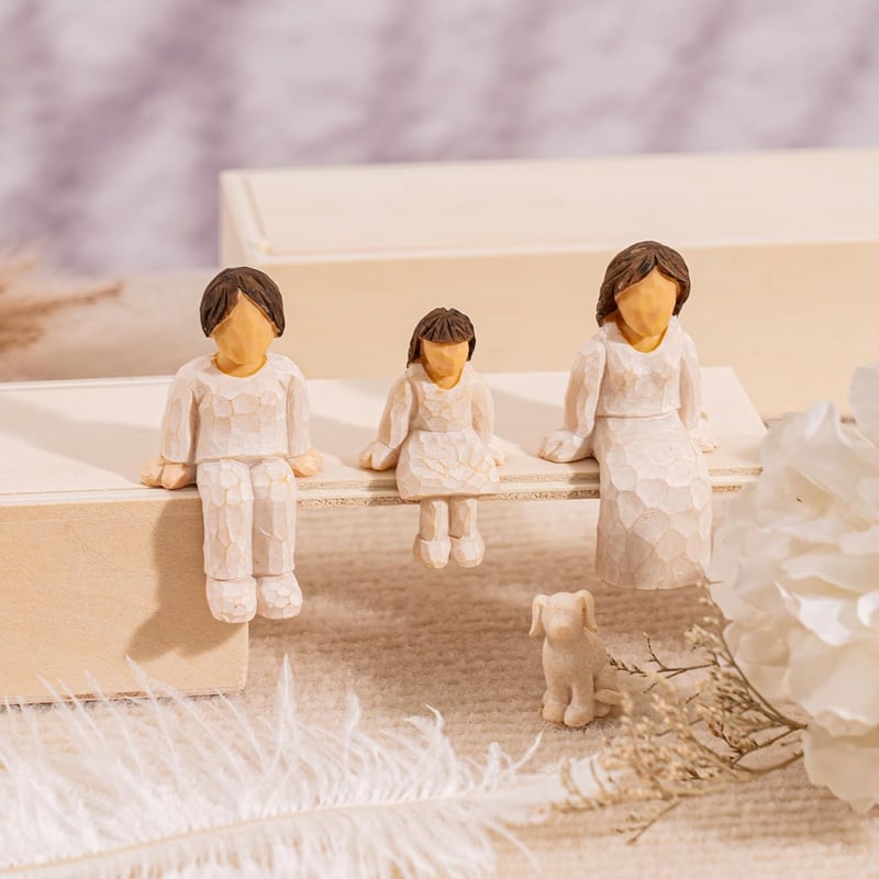 Personalized Hand-Painted Family Figurines for Mother's Day