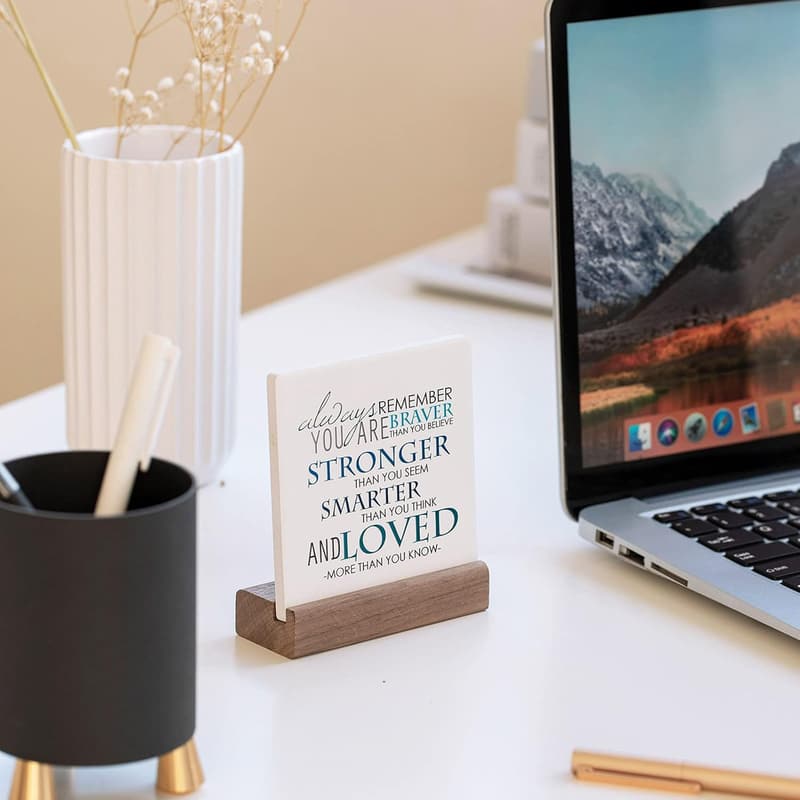 Inspirational Desk Decor Plaque for Women – Motivational Gift