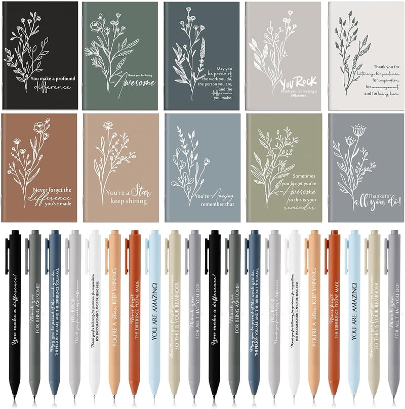 Inspirational Notebook & Pen Set for Graduation Gifts (40 Pcs)