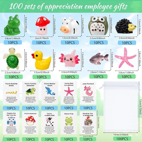 Employee Appreciation Gift Set with Inspirational Note Cards