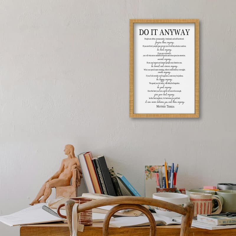 Mother Teresa Inspirational Quote Wall Art for Home Décor