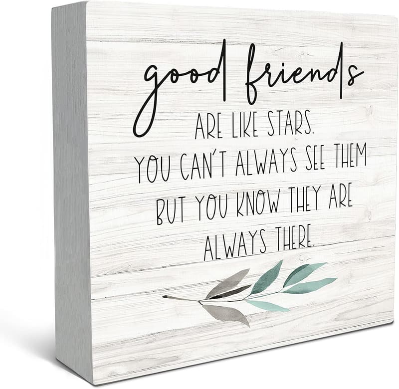 Inspirational Wood Box Sign for Long-Distance Friendship