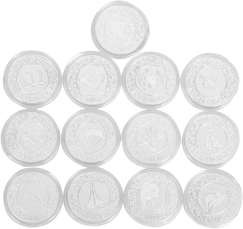 Wedding Unity Coin Set – Silver Arras de Boda with Book Box