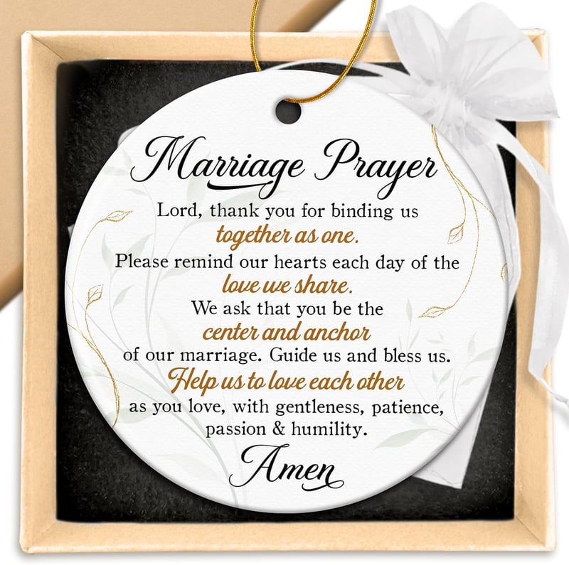 2025 Christian Wedding Gift - Marriage Prayer Ceramic Ornament
