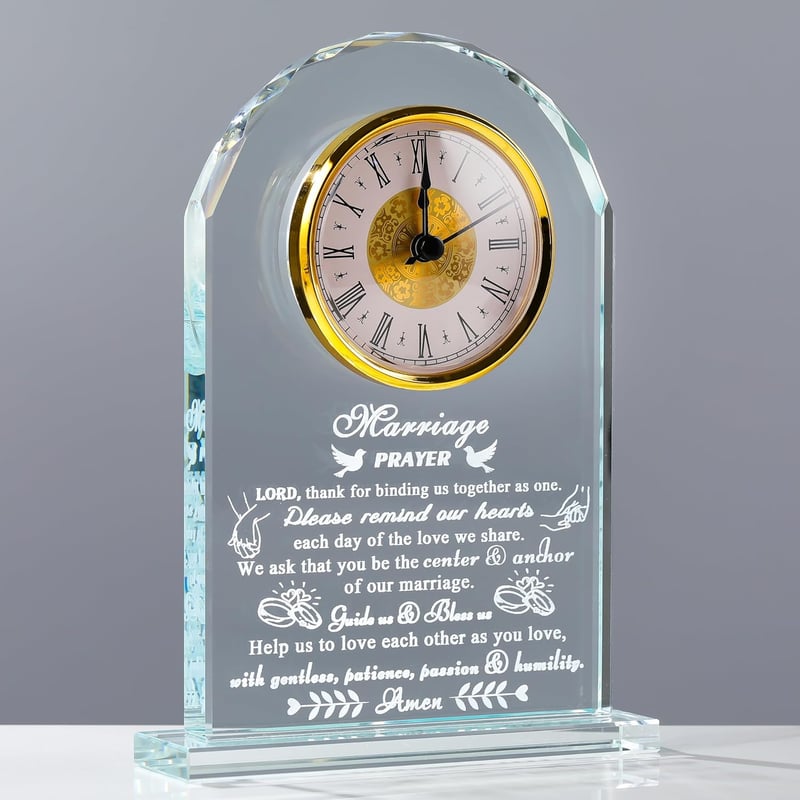 2025 Anniversary Crystal Clock Keepsake for Couples