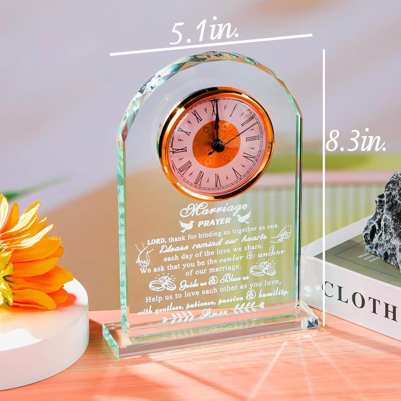 2025 Anniversary Crystal Clock Keepsake for Couples