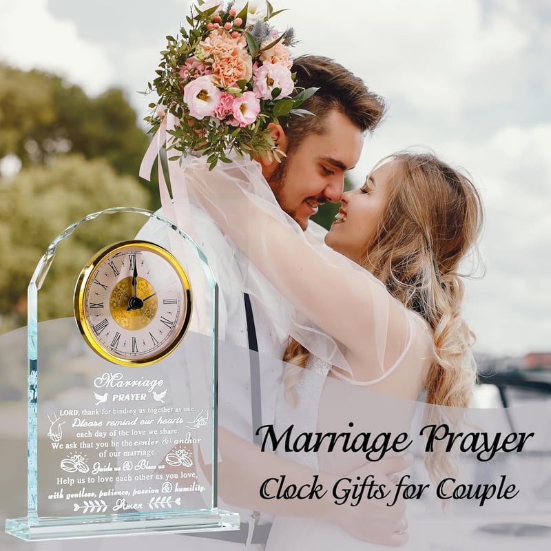 2025 Anniversary Crystal Clock Keepsake for Couples