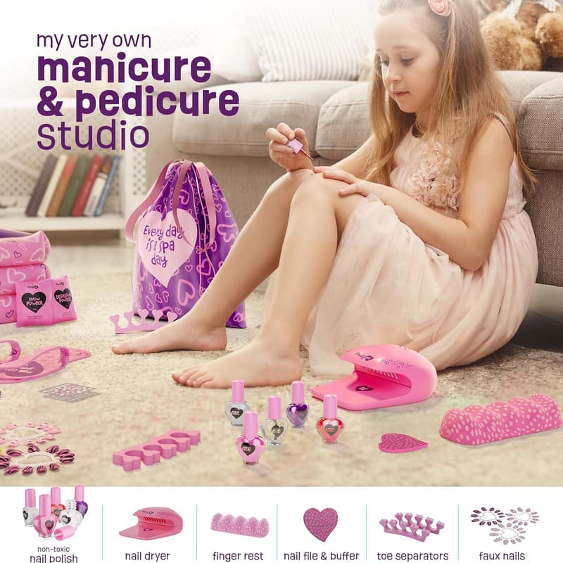 Kids Manicure & Pedicure Spa Day Kit for Ages 5-10