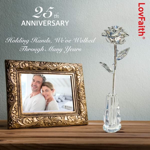 24K Gold-Dipped Rose with Crystal Stand - Valentine's Gift