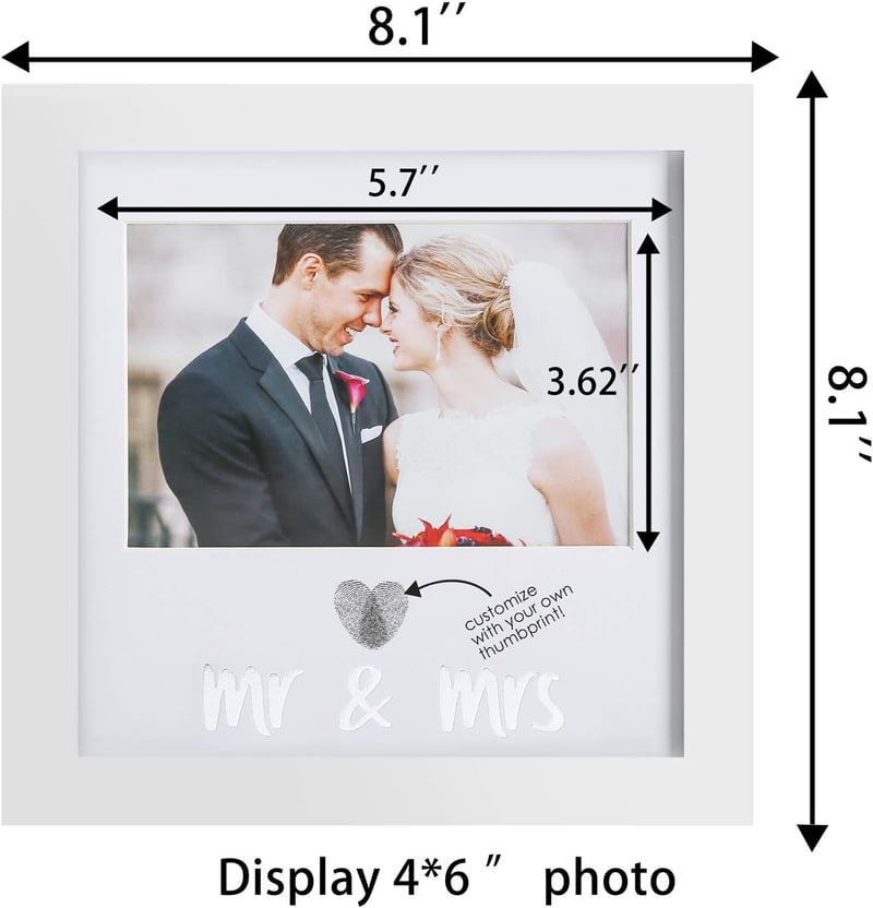 Wedding Keepsake Thumbprint Frame & Ink Kit for Bride