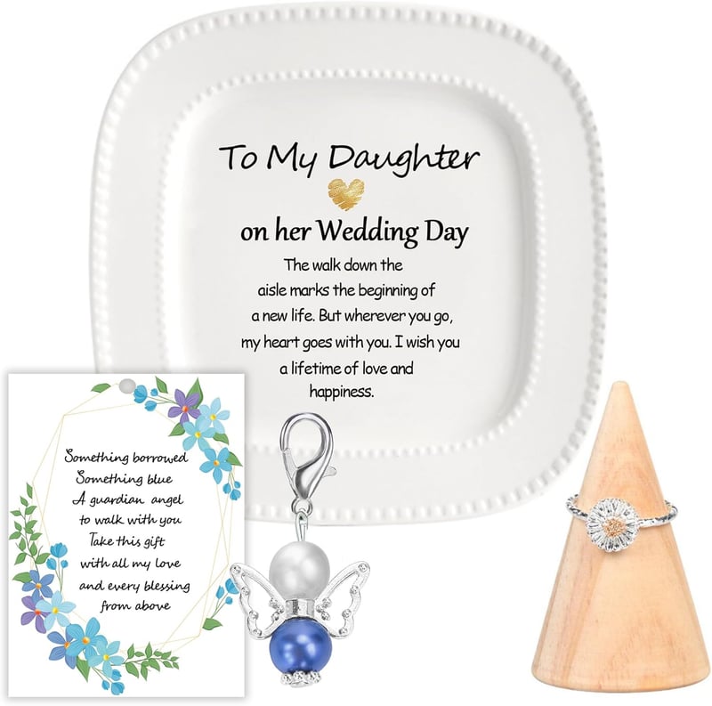 Ceramic Jewelry Tray with Ring Holder - Mother & Daughter Wedding Gift