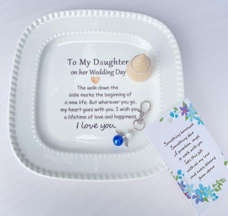 Ceramic Jewelry Tray with Ring Holder - Mother & Daughter Wedding Gift