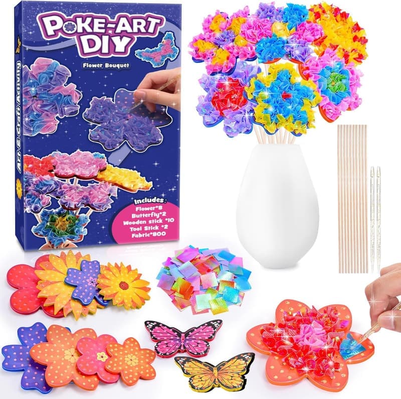 DIY Flower Bouquet Art Kit for Ages 4-12 - Birthday Gift
