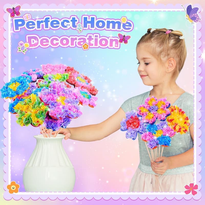 DIY Flower Bouquet Art Kit for Ages 4-12 - Birthday Gift