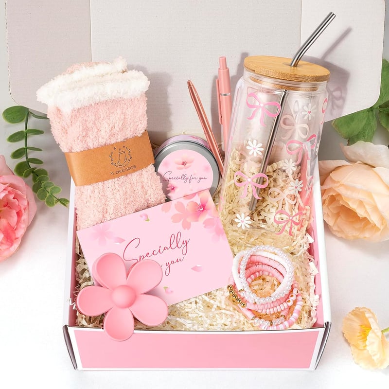 Birthday Gift Basket for Teen Girls - Daisy Glass Cup Set