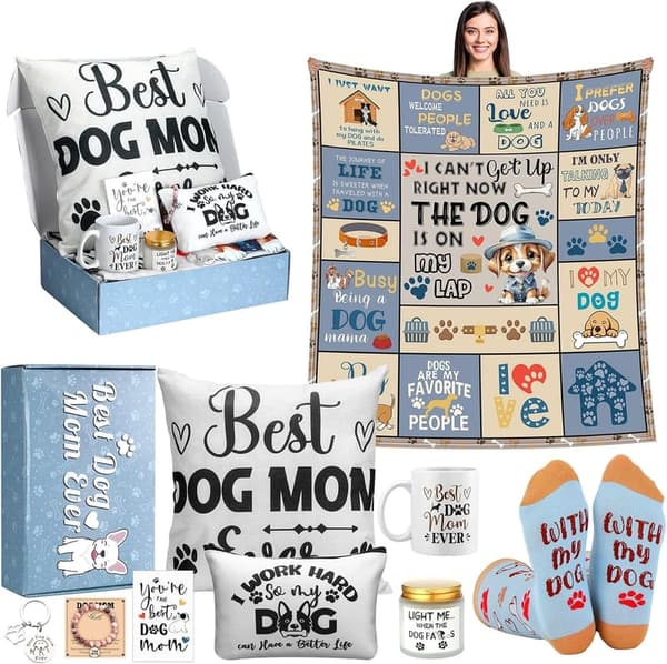 Dog Mom Gift Set: 11 Dog Lover Themed Birthday Basket