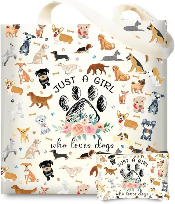 Dog Lover Reusable Grocery Bag - Cute Birthday Gift for Women
